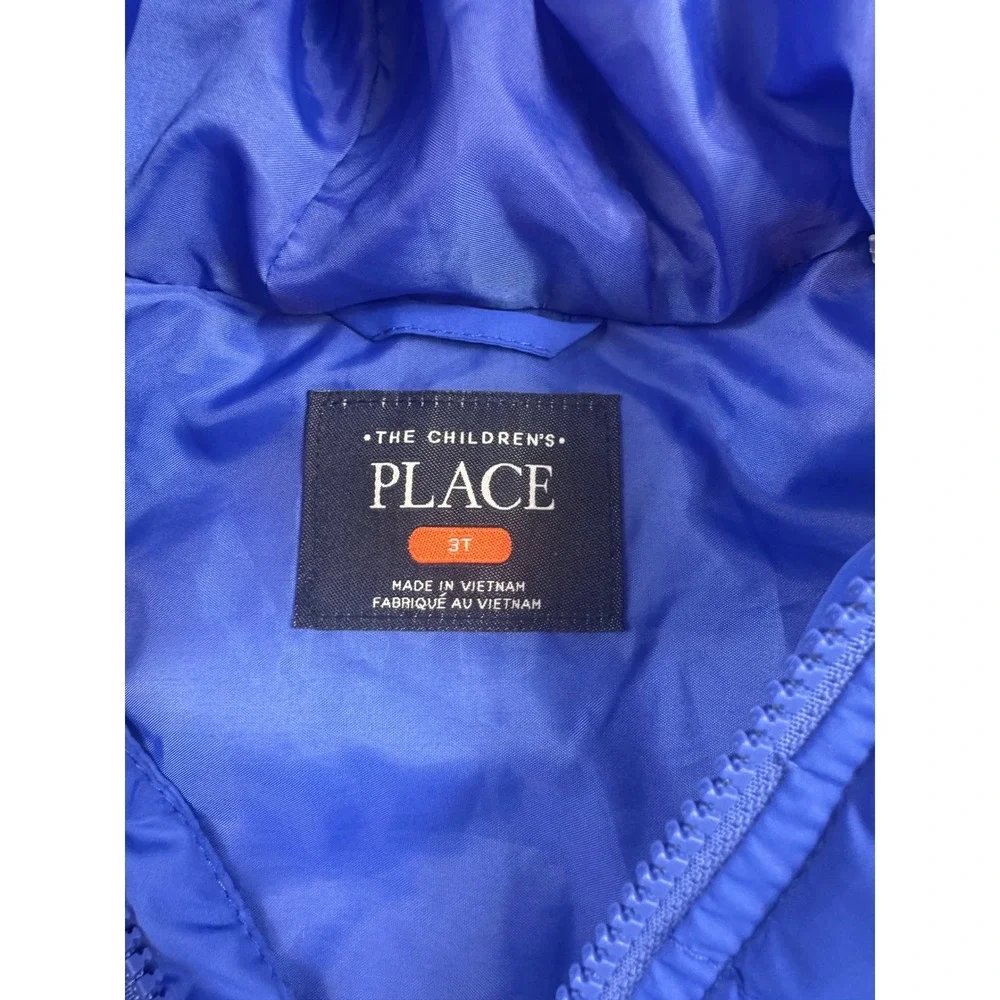 The Childrens Place Boys Blue Hooded Puffer Jacket Size 3T RN59284 CA40465